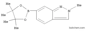 Molecular Structure of 1204580-79-9 (2-methyl-6-(4,4,5,5-tetramethyl-1,3,2-dioxaborolan-2-yl)-2H-indazole)
